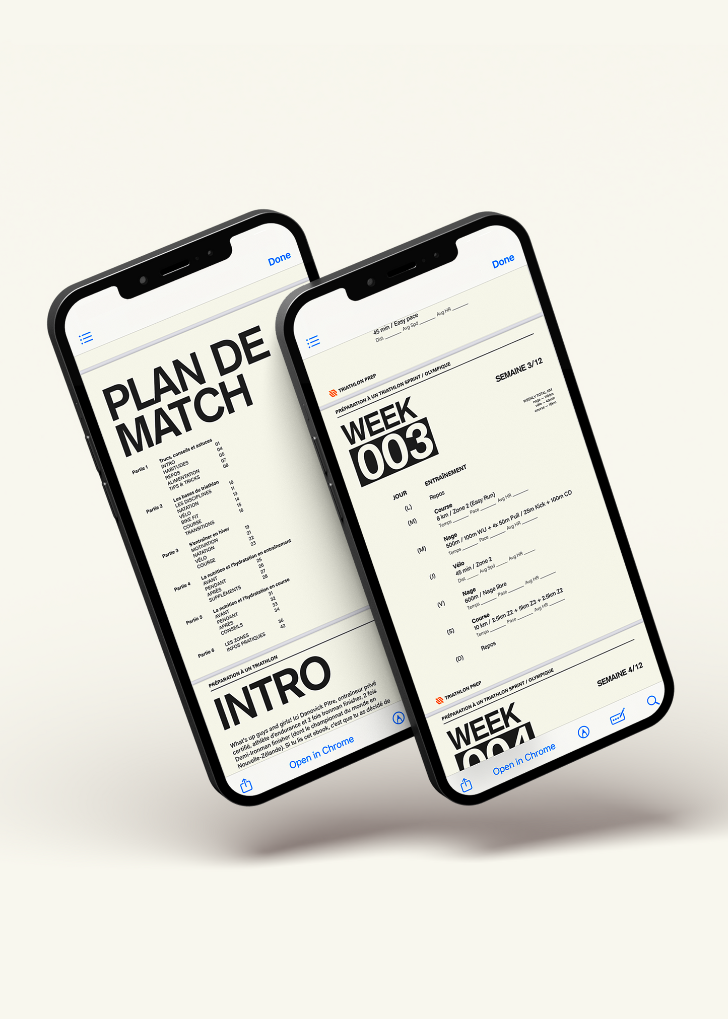 Programme de triathlon Sprint/Olympique