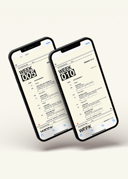 Programme de course Demi-Marathon